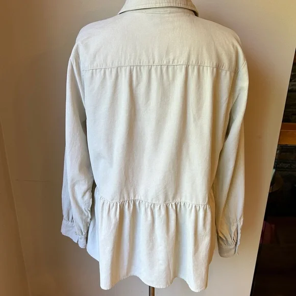 Lightweight Corduroy Peplum button down top by Loft - Picture 4 of 7